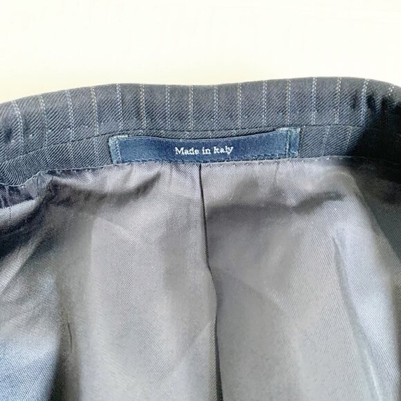 🌷SALE Ermenegildo Zegna Navy Pinstripe Wool Blazer Sport Coat Size 48L Italy - Picture 9 of 16